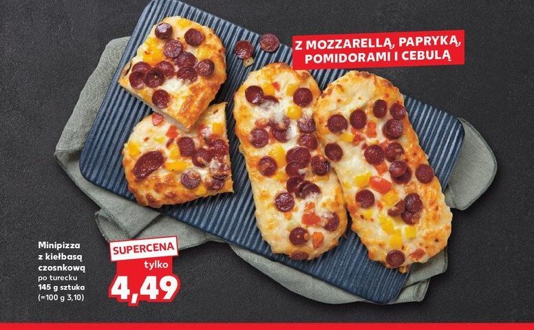 Mini pizza z kiełbasą czonkową po turecku promocja w Kaufland