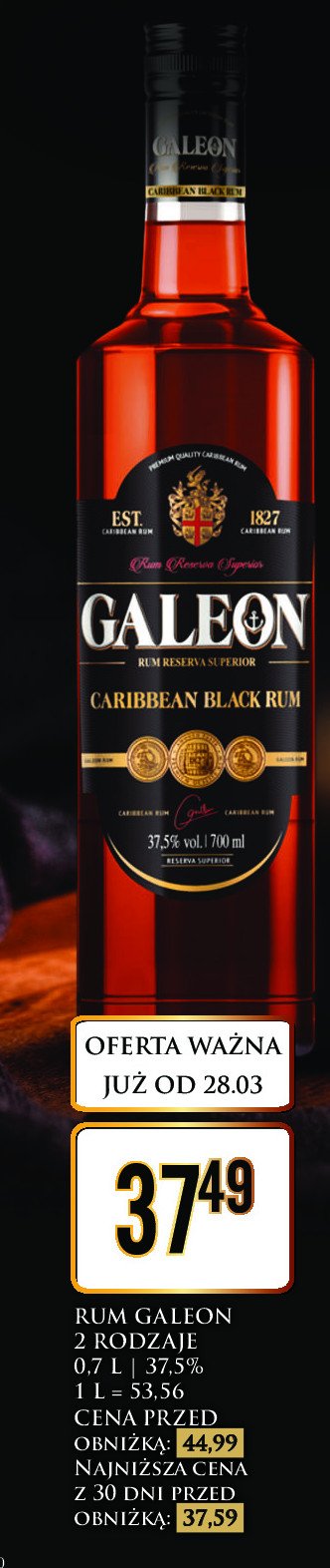Rum Galeon black promocja