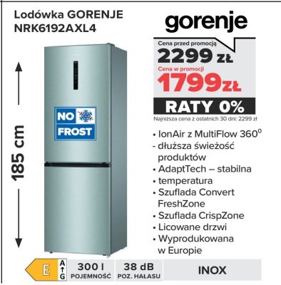 Lodówka gorenje NRK6192AXL4 promocja w NEONET