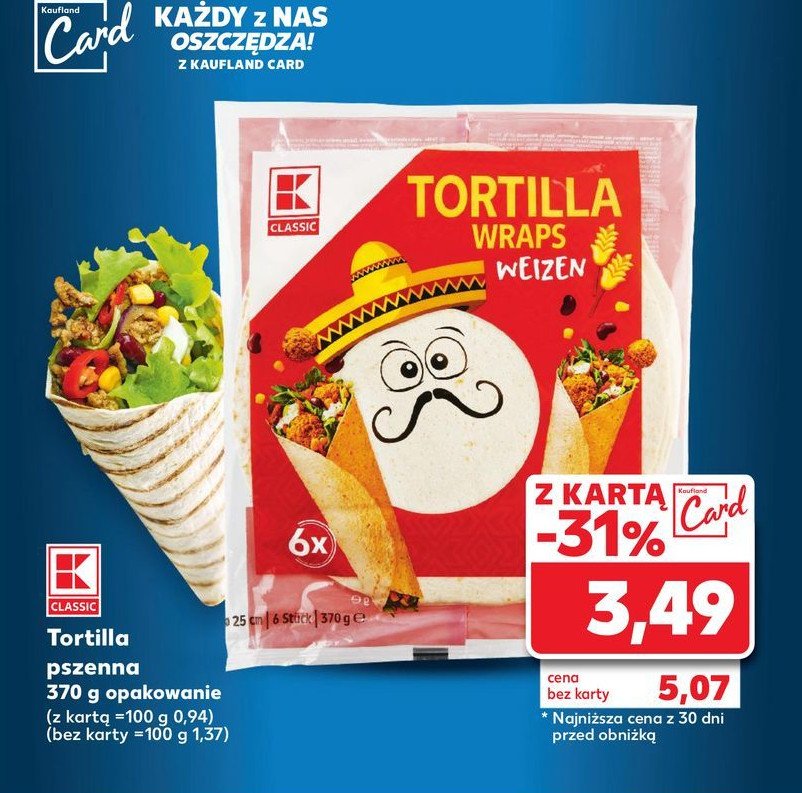 Tortilla wraps K-classic promocja