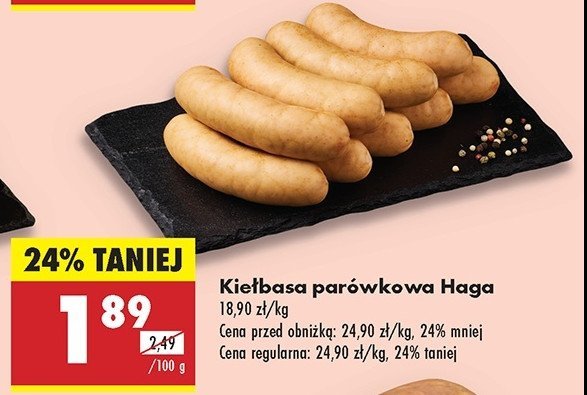 Kiełbasa parówkowa rzeźnika Haga promocja