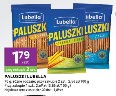 Paluszki Lubella, różne rodzaje promocja w Stokrotka