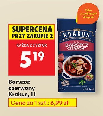 Barszcz czerwony Krakus, 1 l promocja w Biedronka