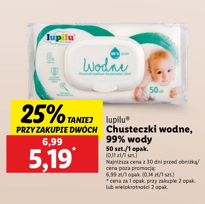 Chusteczki wodne Lupilu promocja w Lidl