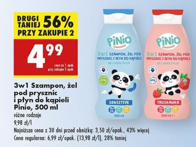 Szampon żel i płyn do kąpieli sensitive Pinio promocja