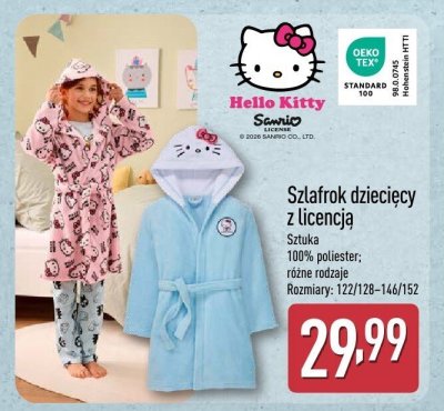 Szlafrok dziecięcy Hello Kitty z licencją promocja w Aldi