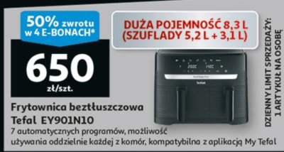 Frytownica beztłuszczowa Tefal EY901N10 promocja w Auchan