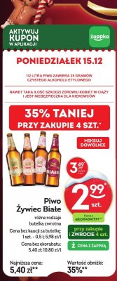 Piwo Żywiec Białe różne rodzaje promocja w Żabka
