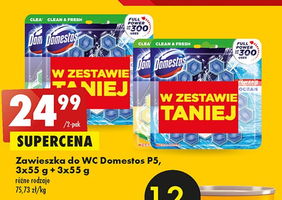 Kostka do wc ocean + lime Domestos power5 promocja