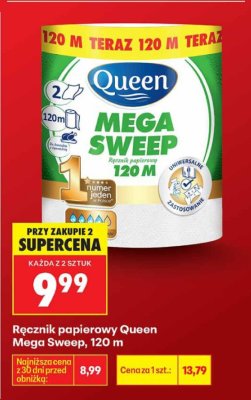 Ręcznik papierowy Queen Mega Sweep 120 m promocja w Biedronka