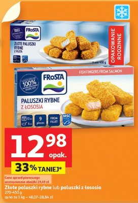 Złote paluszki rybne lub paluszki z łososia FRoSTA 270-450 g promocja w Auchan