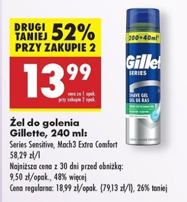Żel do golenia sensitive Gillette series promocja