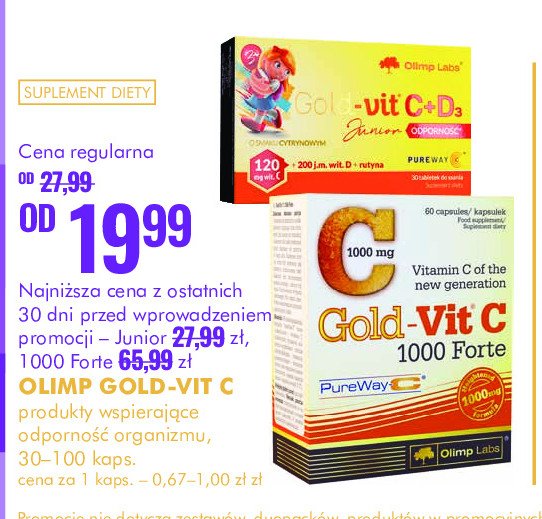 Kapsułki wzmacniające Olimp labs gold-vit c+d3 junior promocja w Super-Pharm