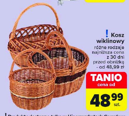 Kosz wiklinowy na zakupy promocja