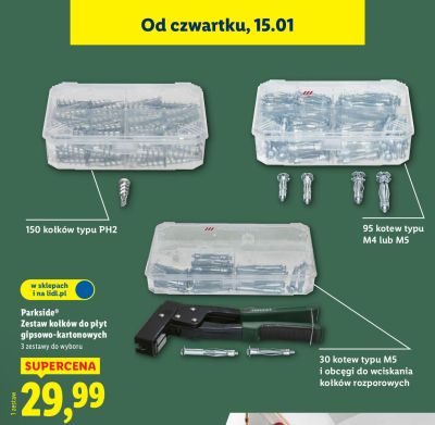 Parkside Zestaw kołków do płyt gipsowo-kartonowych promocja w Lidl