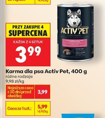 Karma dla psa Activ Pet, 400 g promocja w Biedronka