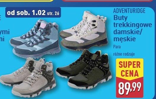 Buty trekkingowe damskie 37-41 ADVENTURIDGE promocja w Aldi