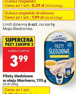 Filety śledziowe w oleju Marinero promocja w Biedronka