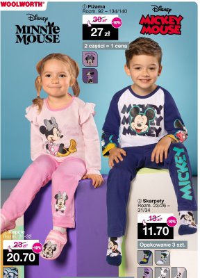Piżama Disney Minnie Mouse Rozm. 92-134/140 promocja w Woolworth