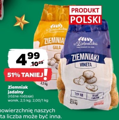 Ziemniak jadalny (różne rodzaje) worek promocja w Netto