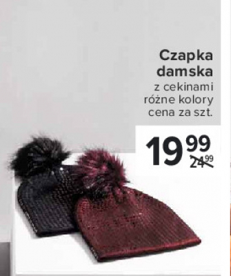 Czapka damska z cekinami promocja