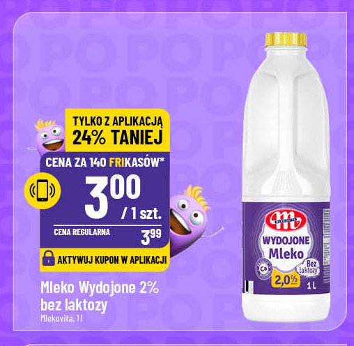 Mleko bez laktozy 2% Mlekovita wydojone promocja