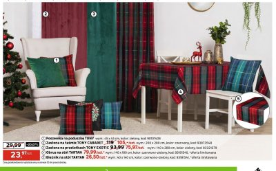 Bieżnik na stół TARTAN wym. 40 x 140 cm, kolor: czerwono-zielony promocja w Leroy Merlin