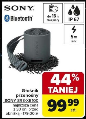 Głośnik przenośny SONY SRS-XB100 promocja w Carrefour
