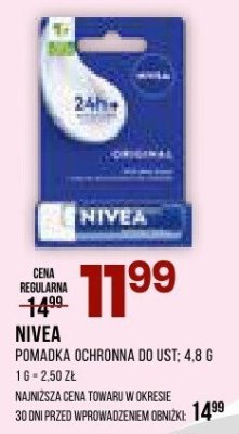 Pomadka ochronna Nivea do ust, 4.8 g promocja w Drogerie Natura