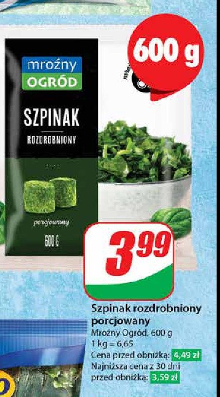 Szpinak porcjowany promocja