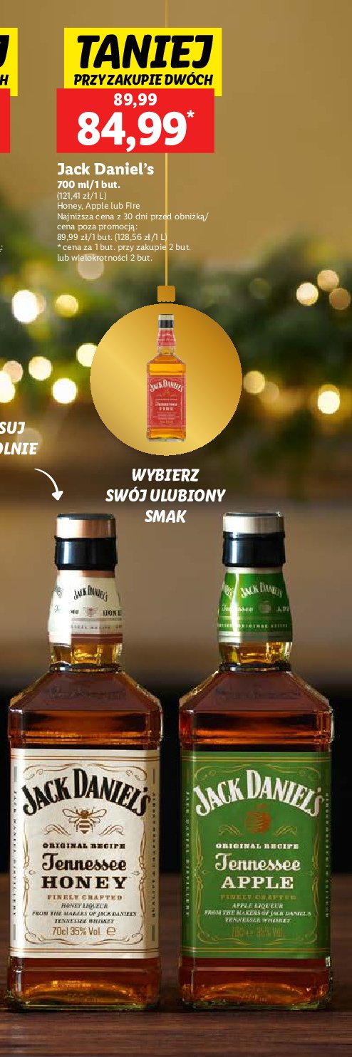 Whiskey Jack daniel's tennessee honey promocja w Lidl