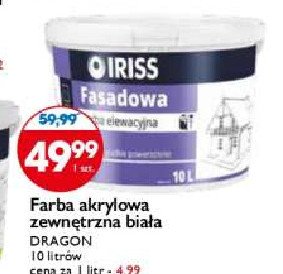 Farba zewn臋trzna fasadowa bia艂a Iriss promocja
