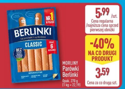 Parówki Berlinki MORLINY promocja w Aldi