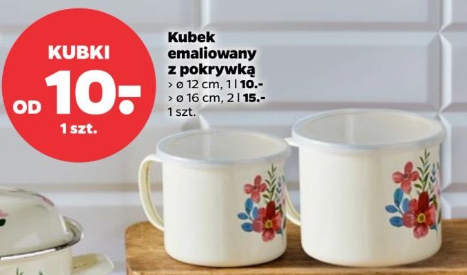 Kubek emaliowany 12 cm promocja w Netto