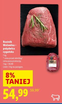 Wołowina - polędwica cygańska Rzeźnik promocja w Lidl