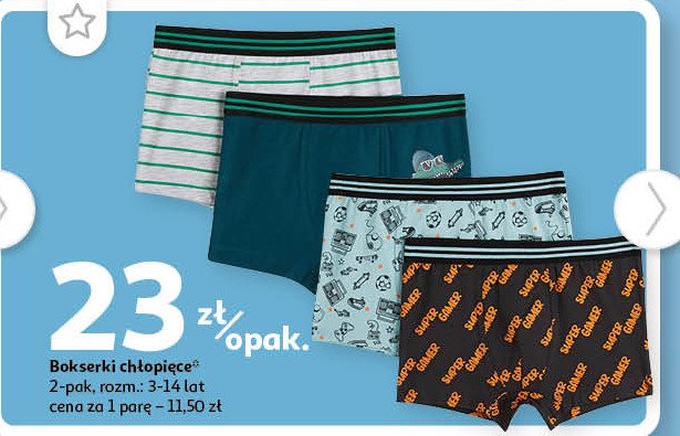 Bokserki ch艂opi臋ce 3-14 lat Auchan inextenso promocja