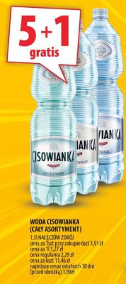 Woda Cisowianka (cały asortyment) 1,5l lub 6x0,7l promocja w Arhelan