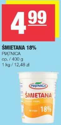 Śmietana 18% Piątnica promocja w SPAR