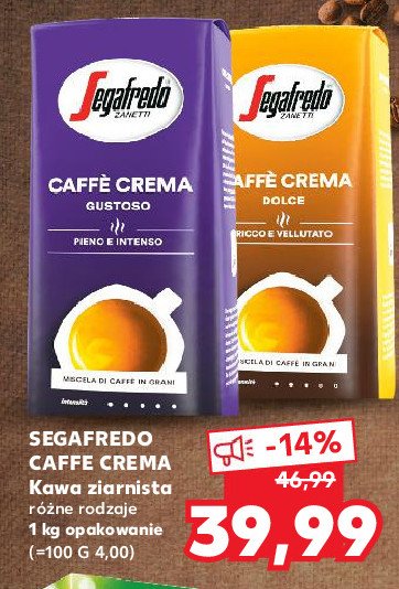 Kawa Segafredo caffe crema gustoso promocje