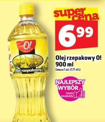 Olej rzepakowy O! 900 ml promocja w TOPAZ