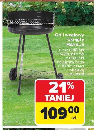 Grill okrągły manaus 16" promocja w Carrefour