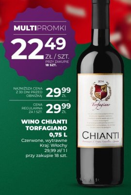 Wino Chianti Torfagiano 0,75 L promocja w Duży Ben