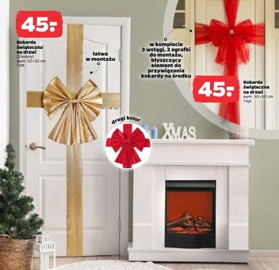 Kokarda świąteczna na drzwi 52x52 cm promocja w Netto