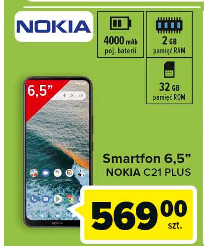 Smartfon c21 plus Nokia promocja