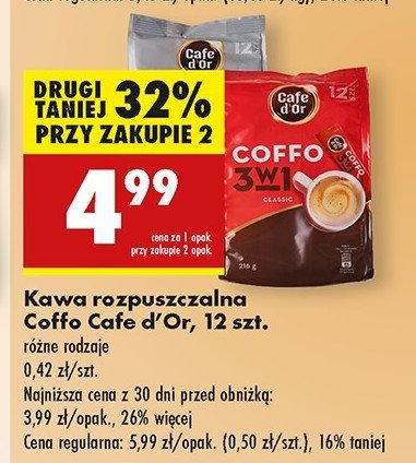 Kawa rozpuszczalna 2 w 1 Cafe d'or coffo promocja