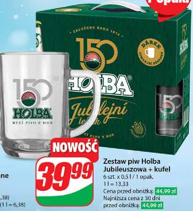 Piwo + kufel Holba serak promocja w Dino