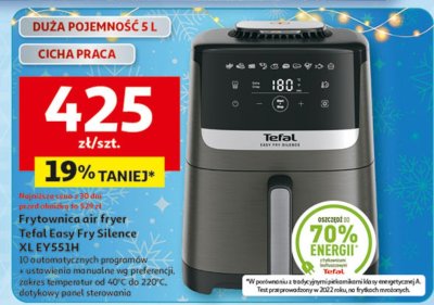 Frytownica air fryer Tefal Easy Fry Silence XL EY551H promocja w Auchan