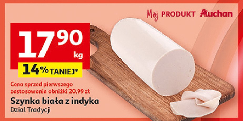 Szynka biała z indyka Auchan promocja