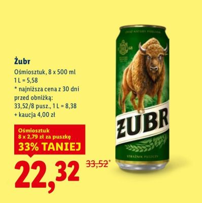 Piwo Żubr Ośmiosztuk promocja w Lidl
