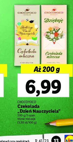 Czekolada dzie艅 nauczyciela Chocoyoco promocja
